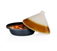 alpina Tajine 2,5L - Couscoussier Induction avec Couvercle Céramique Ø30cm - Casserole Tout Feux - Idéal pour Tajines et Couscous - Élégant et Durable, Noir