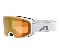 ALPINA TAOS Q-LITE - masque de ski avec verres miroités et amélioration des contrastes, protection UV 100%, pour adultes - white matt - M