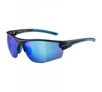 Alpina - Tri-Scray 2.0 HR Mirror Cat 0+2+3 - Lunettes vélo - black matt / cyan / blue mirror / clear / orange mirror