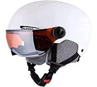 ALPINA ARBER VISOR Q-LITE - Casque de ski léger et de haute qualité avec visière contrastante pour adultes, blanc mat, 51-55 cm