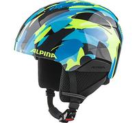 ALPINA Unisexe - Enfants, PIZI Casque de Ski, Neon-Blue Green Gloss, 51-55 cm