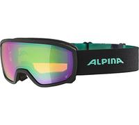 ALPINA Unisexe - Enfants, SCARABEO JR. Q-LITE Lunettes de Ski, black-aqua matt, One Size