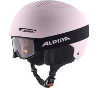 ALPINA Unisexe - Enfants, ZUPO Set (+Piney) Casque de Ski, Light-Rose Matt, 51-55 cm
