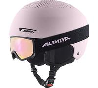 ALPINA Unisexe - Enfants, ZUPO Set (+SCARABEO JR) Casque de Ski, Light-Rose Matt, 51-55 cm
