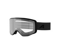 ALPINA VENET M - masque de ski de haute qualité avec ajustement optimal, idéal pour les porteurs de lunettes de vue, traitement antibuée et ventilation efficace, pour adultes - black matt - M