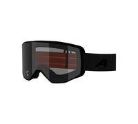 ALPINA VENET - masque de ski de haute qualité avec ajustement optimal, idéal pour les porteurs de lunettes de vue, traitement antibuée et ventilation efficace, pour adultes - black matt - M