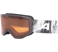 ALPINA Venet - Masque de ski haut de gamme pour femmes et hommes, ajustement optimal, idéal pour porteurs de lunettes, anti-buée, circulation d’air efficace, black-glacier matt