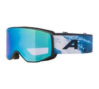 Alpina - Venet Q-Lite Mirror S2 (VLT 29%) - Masque de ski - black / blue matt / mirror blue