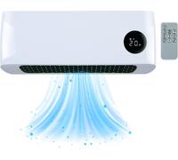 alpina Ventilateur et radiateur mural Ventilateur mural électrique 1000-2000W - niveaux de chauffage réglables et minuterie - Radiateur céramique PTC avec télécommande - Idéal pour l'intérieur