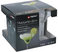 alpina Verres à Margarita Set de 4 verres à cocktail - Parfaits pour les margaritas et les cocktails - 250 ml - Verre