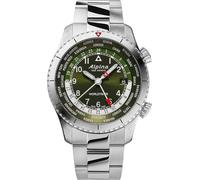 Alpina Montre Argent Analogique Hommes Startimer Pilot Quartz Worldtimer