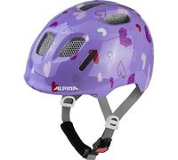 ALPINA XIMO 2 - Casque de vélo léger et sûr pour Enfants avec LED optionnel - Purple Hearts Gloss - 45-49