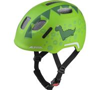 ALPINA XIMO 2 Flash - Casque de vélo léger et sûr pour Enfants avec LED intégrés - Green Dino Matt - 47-51
