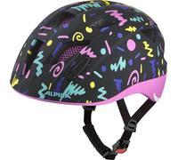 ALPINA XIMO Flash, Black-Confetti, 49-54 cm, Casque de vélo pour Enfants, Ajustable Individuellement avec lumière Multi-Fit intégrée