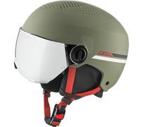 ALPINA Zupo Visor Q-Lite Casque de Ski, Unisexe, pour Jeune, Olive-Rouge, Mat, Taille 51-55