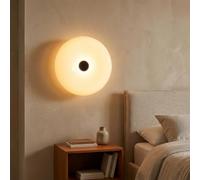 Alpinaluz Applique LED en Verre Blanc 12W CCT Ø30 cm - Lampe Murale Design Donut avec 3 Couleurs de Lumière 3000K-4000K-6000K, Éclairage Décoratif Moderne pour Salon