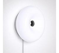 Alpinaluz Applique LED en Verre Blanc Ø30 cm avec Câble, Interrupteur et Prise - Lampe Murale Circulaire Moderne en Forme de Donut pour Chambre, Salon ou Tête de Lit