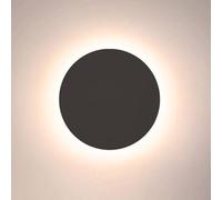 Alpinaluz Applique LED intérieure et extérieure circulaire Ø20 cm - Lumière indirecte de fond 2700 K 9 W - Aluminium noir mat IP44 - Design style éclipse pour escaliers, couloirs, façades ou terrasses