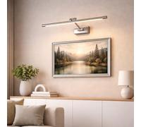 Alpinaluz Applique LED pour Tableaux et Miroirs 48 cm 10W 2700K Lumière Blanche Chaude Chrome Brillant avec Bras Articulé Orientable pour Éclairage Précis et Élégant