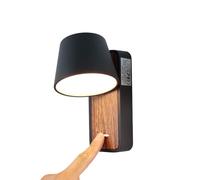 Alpinaluz Applique murale avec interrupteur - Lumière LED 6 W blanc chaud 2 700 K Orientable 350° - Base en métal avec peinture imitation bois - Style nordique pour chevet, chambre ou couloir