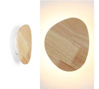 Alpinaluz Applique murale intérieure en bois naturel TRINA - Lumière LED indirecte chaude 8 W 2700 K - Design organique minimaliste avec éclairage arrière - Idéale pour chambre, salon ou couloir
