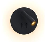 Alpinaluz Applique murale LED 3 W Spot orientable + 6 W lumière ambiante, design moderne nordique, aluminium noir, interrupteurs indépendants, 3000 K blanc chaud