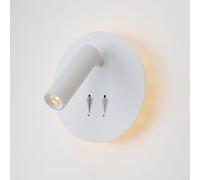 Alpinaluz Applique murale LED blanche 3 W Spot orientable + 6 W lumière ambiante, design moderne nordique, aluminium, interrupteurs indépendants, 3000 K blanc chaud