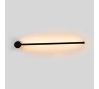 Alpinaluz Applique murale LED linéaire rotative à 360° - Lumière indirecte blanche chaude 2700 K 10 W - Structure étroite en acier noir - Design minimaliste moderne pour salon, chambre ou couloir