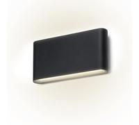 Alpinaluz Applique murale LED moderne en aluminium noir 12 W lumière haut et bas 4 000 K lumière neutre IP54 pour extérieur et intérieur, salle de bain, balcon, terrasse, patio