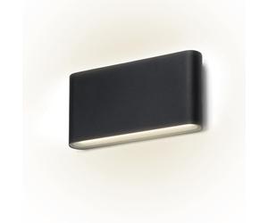 Alpinaluz Applique murale LED moderne en aluminium noir 12 W lumière haut et bas 4 000 K lumière neutre IP54 pour extérieur et intérieur, salle de bain, balcon, terrasse, patio