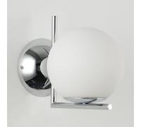 Alpinaluz Applique murale moderne - Acier chromé, abat-jour sphérique en verre opale blanc et fleur avec base incurvée, douille E27, design élégant pour salon, chambre et table de chevet