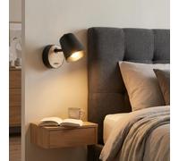 Alpinaluz Applique Murale Orientable E27 Métal Noir et Bois