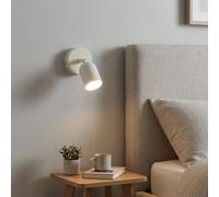 Alpinaluz Applique Murale Orientable GU10 en Métal Crème Blanc - Foco Basculant Moderne et Minimaliste pour Chambre, Lampe de Lecture Intérieure pour Salon et Hôtel