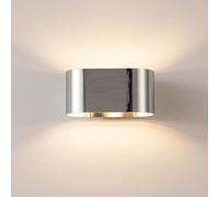 Alpinaluz Applique Murale Up & Down avec Douille G9, Design Courbé en Métal, Éclairage Décoratif Intérieur pour Couloir, Salon et Chambre, IP20 (Chromé)