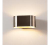 Alpinaluz Applique Murale Up & Down avec Douille G9, Design Courbé en Métal, Éclairage Décoratif Intérieur pour Couloir, Salon et Chambre, IP20 (Nickelé)