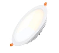 Alpinaluz Downlight LED CCT Applique encastrée LED professionnelle, 25 W, 3000 K/4000 K/6000 K, choix de couleur dans le pilote, 110 lm/W, aluminium, Ø 23 cm extérieur, coupe Ø 19 cm, CRI>85, pour