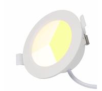 Alpinaluz Downlight LED plafond encastrable 5 W Ø92 mm blanc - Spot LED circulaire CCT 3000K/4000K/6000K sélectionnable, coupe Ø75-80mm, IP44 étanche pour salon, couloir, salle de bain ou cuisine