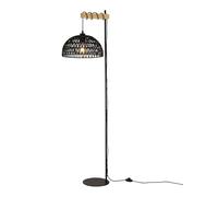 Alpinaluz Lampadaire E27 Papier Tressé Noir Base Noire 158 cm