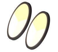 Alpinaluz Lot de 2 plafonniers LED noirs 18 W Ø225 mm - Downlight LED encastrable ou surface, ultra fin 17 mm, CCT 3000K/4000K/6000K, coupe réglable Ø65-200 mm, IP44