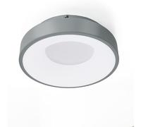 Alpinaluz Plafonnier LED 28W Ø30 cm avec sélecteur CCT 3000K/4000K/6000K, design rond en métal gris, lumière latérale CRI85, driver de haute qualité, pour salon et salle à manger