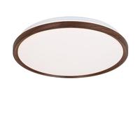 Alpinaluz Plafonnier LED 40 W Ø48 cm, couleur noyer foncé, cadre effet bois avec diffuseur de lumière latérale et lumière CCT sélectionnable 3000K/4000K/6000K pour salon, chambre et couloir