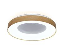 Alpinaluz Plafonnier LED 40 W Ø50 cm - Design rond minimaliste avec effet bois et anneau intérieur blanc - Lumière CCT 3000K-4000K-6000K - Style moderne pour salon, chambre ou cuisine