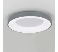 Alpinaluz Plafonnier LED anneau 40W 5000lm CCT 3000/4000/6000K Ø50 cm gris | Sélecteur CCT latéral, corps en fer gris, design double cercle pour salon, salle à manger, cuisine, chambre et couloir