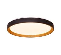 Alpinaluz Plafonnier LED de plafond Ø48 cm 40W avec lumière réglable CCT 3000K 4000K 6000K, finition acrylique noire effet bois, design moderne pour salon, chambre et cuisine, éclairage puissant