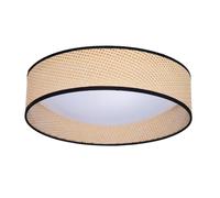 Alpinaluz Plafonnier LED rond 30W CCT 3000K 4000K 6000K - Abat-jour tressé en rotin naturel Ø40 cm - Style nordique Boho - Éclairage décoratif pour salon, chambre ou salle à manger