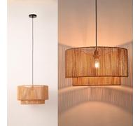 Alpinaluz Plafonnier suspendu - Abat-jour en corde de jute naturelle tissée à la main Ø45 cm - Style nordique Boho - Culot E27 - Éclairage décoratif pour salon, salle à manger ou chambre