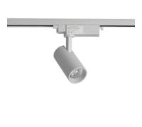 Alpinaluz Spot LED pour rail monophasé 25 W 2500 lm CCT sélectionnable 2700 K-4000 K-6000 K Orientable blanc mat avec angle d'ouverture de 40° pour éclairage commercial et résidentiel