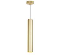 Alpinaluz Suspension tubulaire de plafond en aluminium 40 cm - Design moderne minimaliste, douille GU10, câble textile réglable 120 cm (Or)