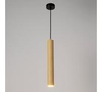 Alpinaluz Suspension tubulaire de plafond en aluminium 40 cm - Design moderne minimaliste, douille GU10, câble textile réglable 120 cm (Effet bois)