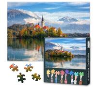 Alpine Bled Lake Puzzles Adultes 1000 Pièces, Puzzle Slovène, Jeu de Puzzle Adulte ou Jouets pour Amis plus âgés 50 x 70 cm